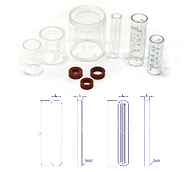 Visores de borosilicato tubulares